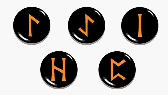 Руны Воды: Лагуз, Эйваз, Иса, Хагалаз, Перт