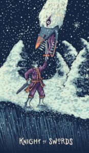 Всадник Мечей в колоде таро prisma visions
