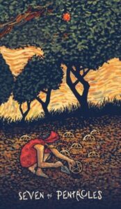 7 Пентаклей в колоде таро prisma visions