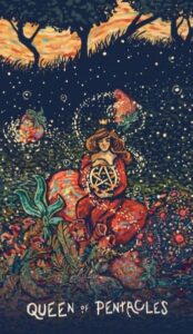 Королева Пентаклей в колоде таро prisma visions