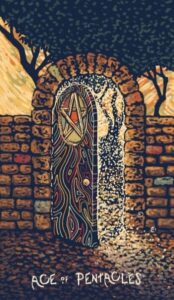 Туз Пентаклей в колоде таро prisma visions