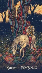 Всадник Пентаклей в колоде таро prisma visions