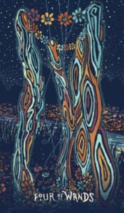 4 Жезлов в колоде таро prisma visions