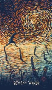 7 Жезлов в колоде таро prisma visions