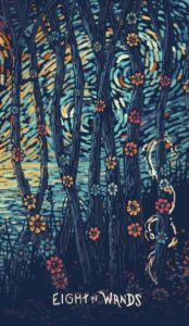 8 Жезлов в колоде таро prisma visions