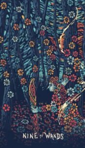 9 Жезлов в колоде таро prisma visions