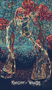 Всадник Жезлов в колоде таро prisma visions